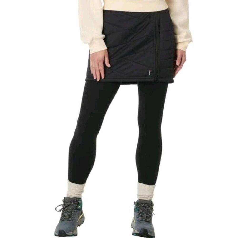 Smartwool Smartloft Black Quilted Wool Blend Skirt Side Zip Small Gorpcore